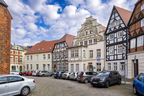 Church square in the medieval town centre