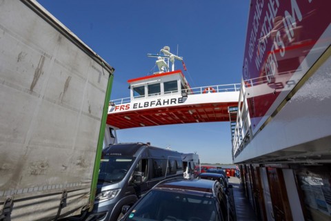 Elbe ferry between Glueckstadt and Wischhafen