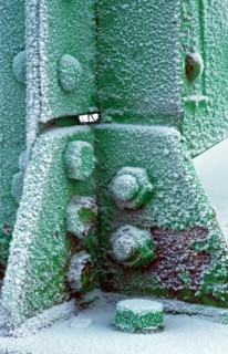 Iced steel beam