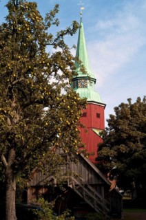 The tower of the church of Steinkirchen in the Alte Land