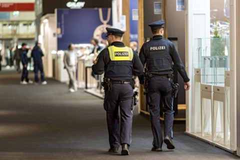 Policemen on patrol