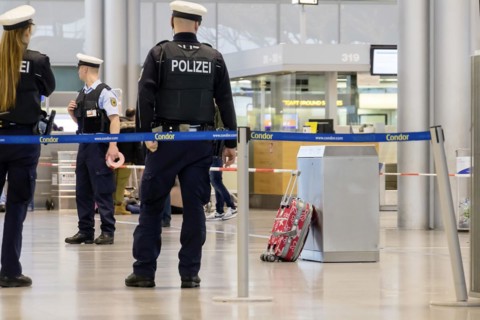 Unattended suitcase in the airport