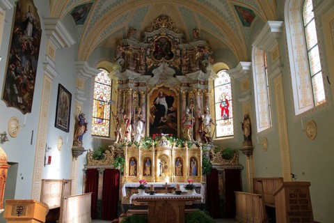 The Baroque pilgrimage church of Our Lady in Schnals is located in the village of the same name