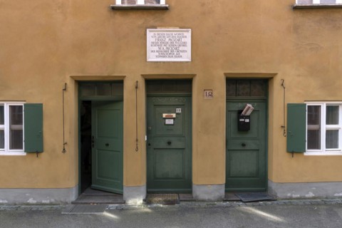 Three entrance doors of the residential houses in the Jakob Fugger Siedlung