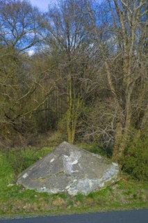 Demolished air raid shelter on the site of the U Bootsbunker Valentin