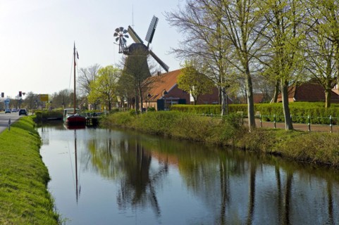 Flatboat on a canal