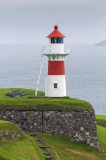 Skansin lighthouse at the historic fortress beside the port of Torshavn