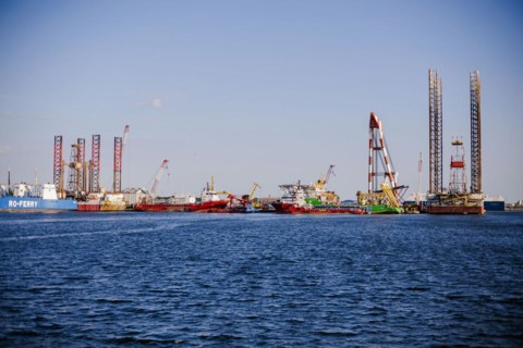 View of the harbour of Constanta. Constanta