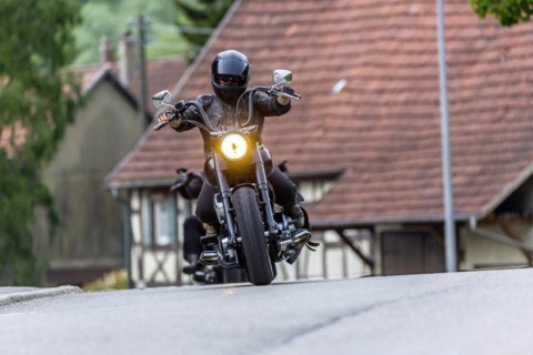 Motorcyclists in the idyllic Lautertal
