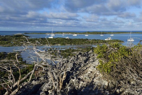 View from Boo Boo Hill of Warderick Wells