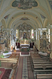 The Baroque pilgrimage church of Our Lady in Schnals is located in the village of the same name