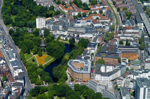 Bremen city centre with the mill on the Wall