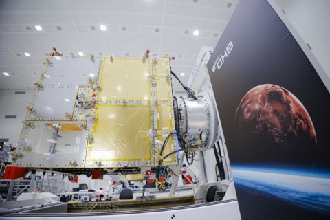 Construction of weather satellites at space company OHB in Bremen. Bremen