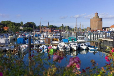 View of the harbour with the silo