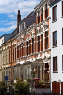 Typical Bremen houses with glass verandas