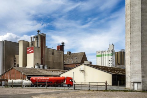 Grain silos and warehouses at the outer harbour