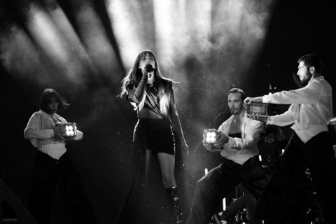 Singer Annalisa Scarrone live at Suzuki Stage 2023. Festival di Sanremo 2023