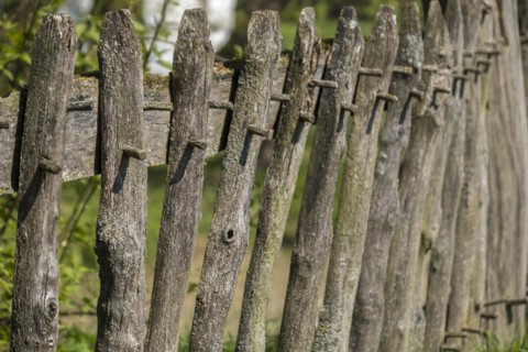 Traditionally made garden fence