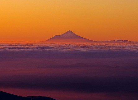 Aerial distant view of Mount Taranaki North Island New Zealand