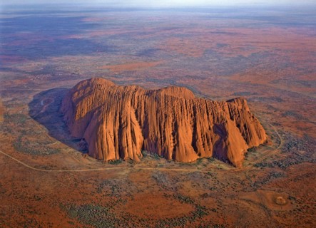 Aerial view of Ayers Rock Northern Territory Australia