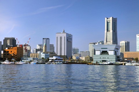 Yokohama Minato Mirai 21 view of Yokohama city Kanagawa Japan