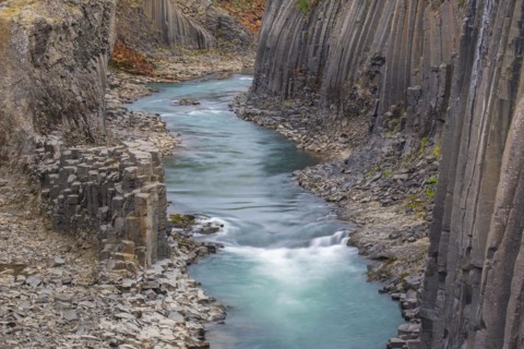 Joekla glacial river and basalt columns
