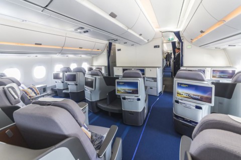 On board a new Airbus A350-900