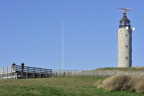 Lighthouse and walkers at Cap Gris Nez