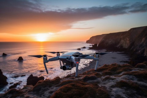 DJI drone in flight