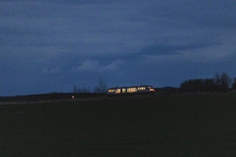 A train of the Laenderbahn Trilex in the border triangle of Germany