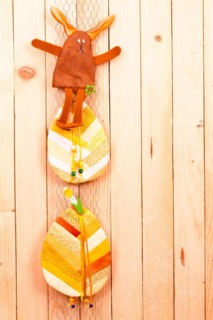 Easter Decoration with 2 Fabric Easter Eggs and Easter Bunny