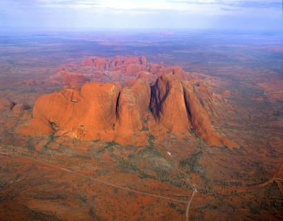 Aerial view of Mount Olga Northern Territory Australia