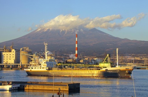 Mount Fuji view from Tagonoura Port Shizuoka Japan Asia