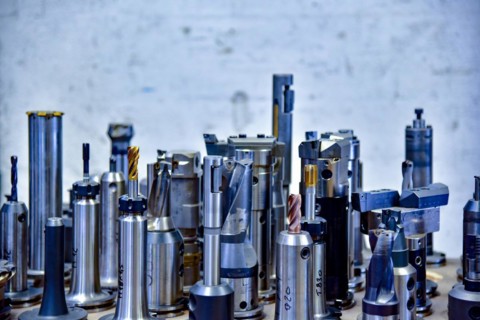 Selection of different milling heads for metal processing