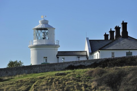 Anvil Point Lighthouse at Durlston Head on the Isle of Purbeck along the Jurassic Coast in Dorset