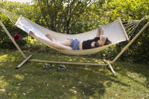 Young people in a hammock