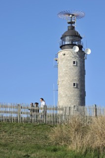 Lighthouse and walkers at Cap Gris Nez