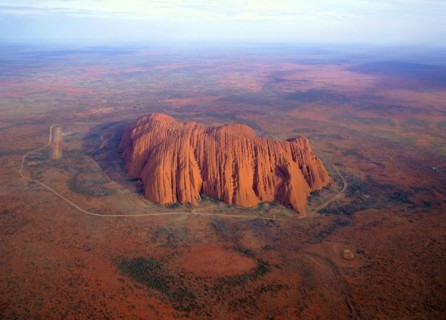 Aerial view of Ayers Rock Northern Territory Australia