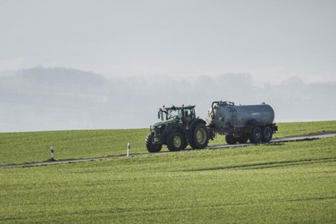 Tractor with slurry tanker