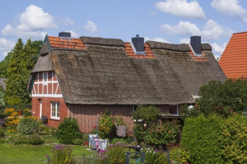 Thatched half-timbered house