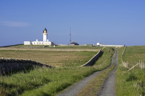 Noss Head Lighthouse near Wick in Caithness