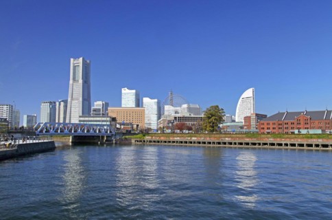 Yokohama Minato Mirai 21 view of Yokohama city Kanagawa Japan