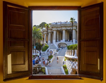 View from a window of Park Gueell