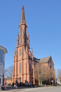 Neo-Gothic Protestant town church built in 1857
