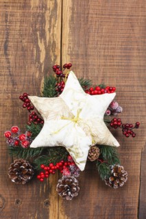 Christmas flower arrangement with star