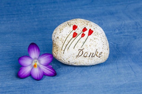 Stone with engraving Thank you