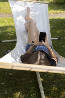 Young people in a hammock
