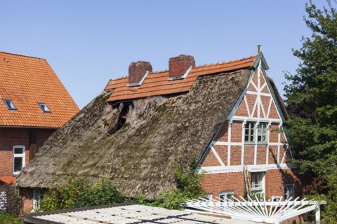 Thatched half-timbered house