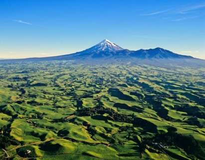 Aerial view of Mount Taranaki North Island New Zealand