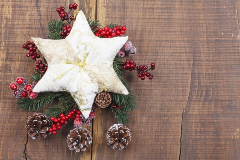 Christmas flower arrangement with star